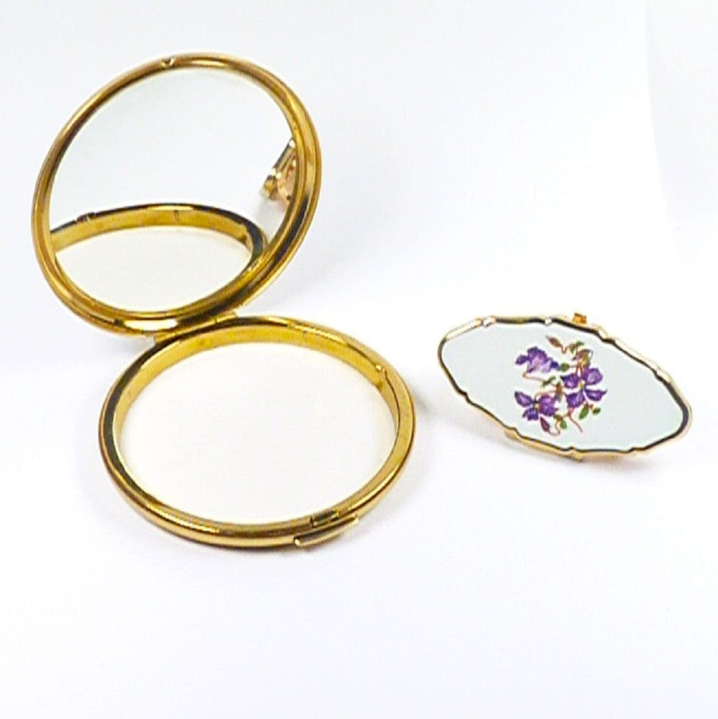 Stratton Handbag Mirror Compact Floral Design