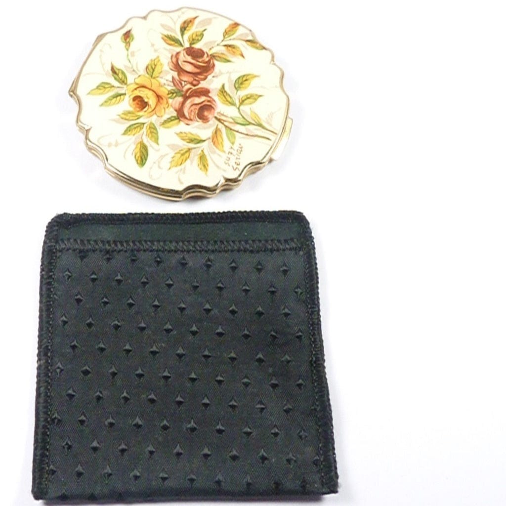 Stratton Square Solid Powder Compact Slender Floral Vintage Stratton Powder Compact For Loose Foundation ...