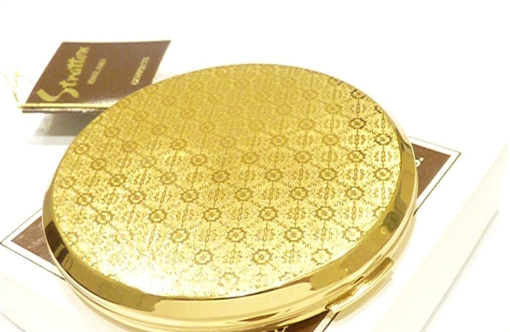 Golden Floral Makeup Mirror Compact