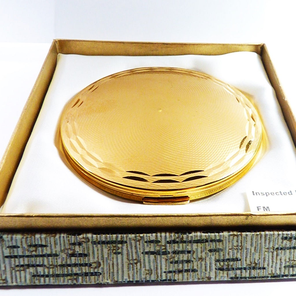 Unused Boxed Gold Plated Stratton Powder Comapct