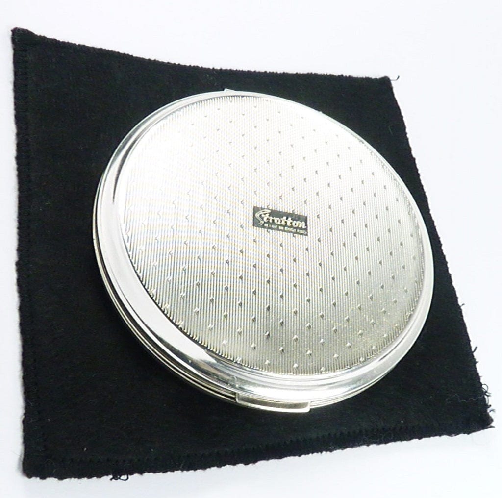 Unused 1970s Silver Plated Stratton Powder COMPACT