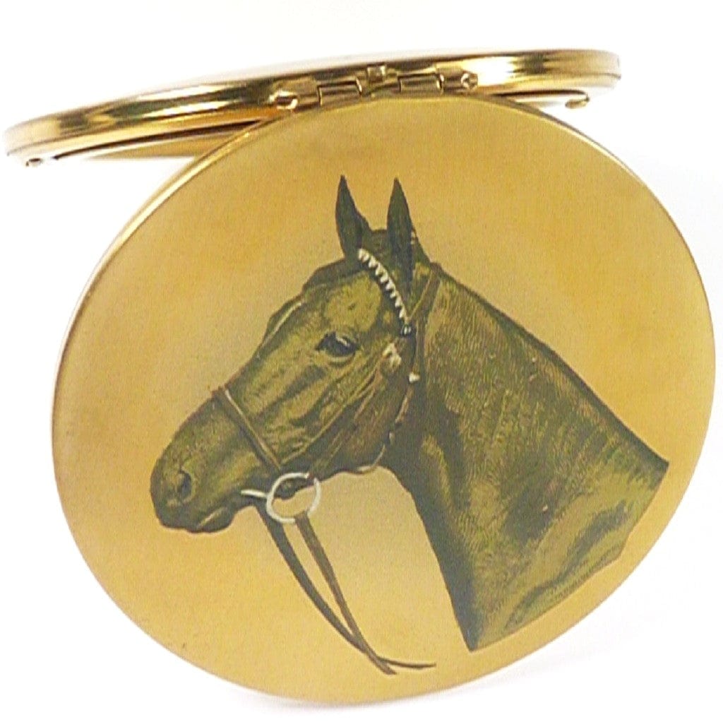 Vintage British Racehorse Memorabilia Powder Compact