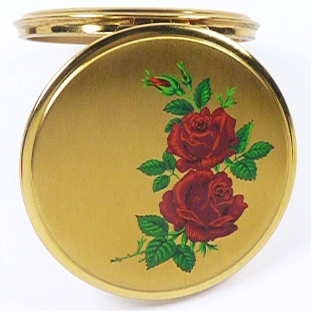Vintage Compact Mirror Floral