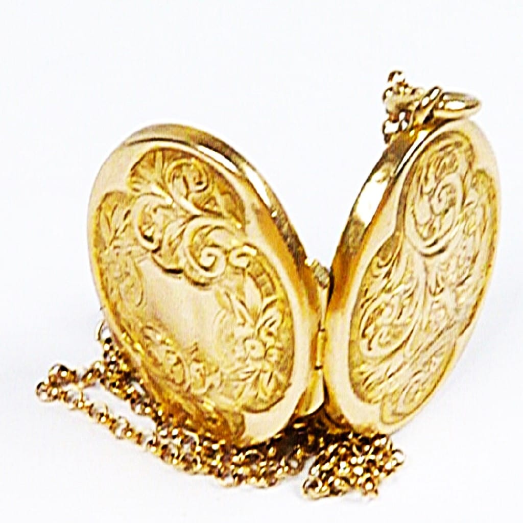 Vintage English Gold Locket Necklace