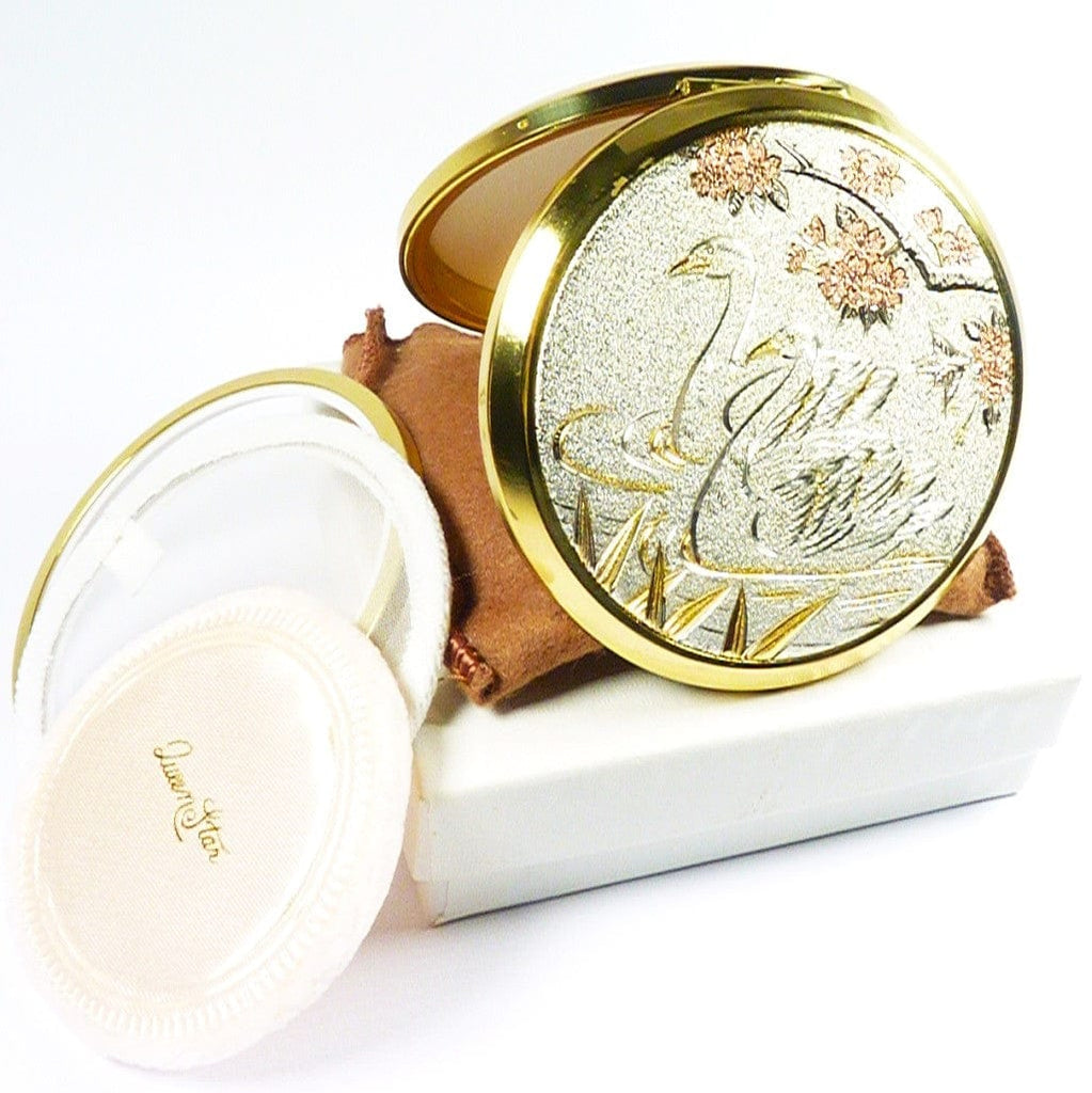 Vintage Japanese Swan Powder Compact