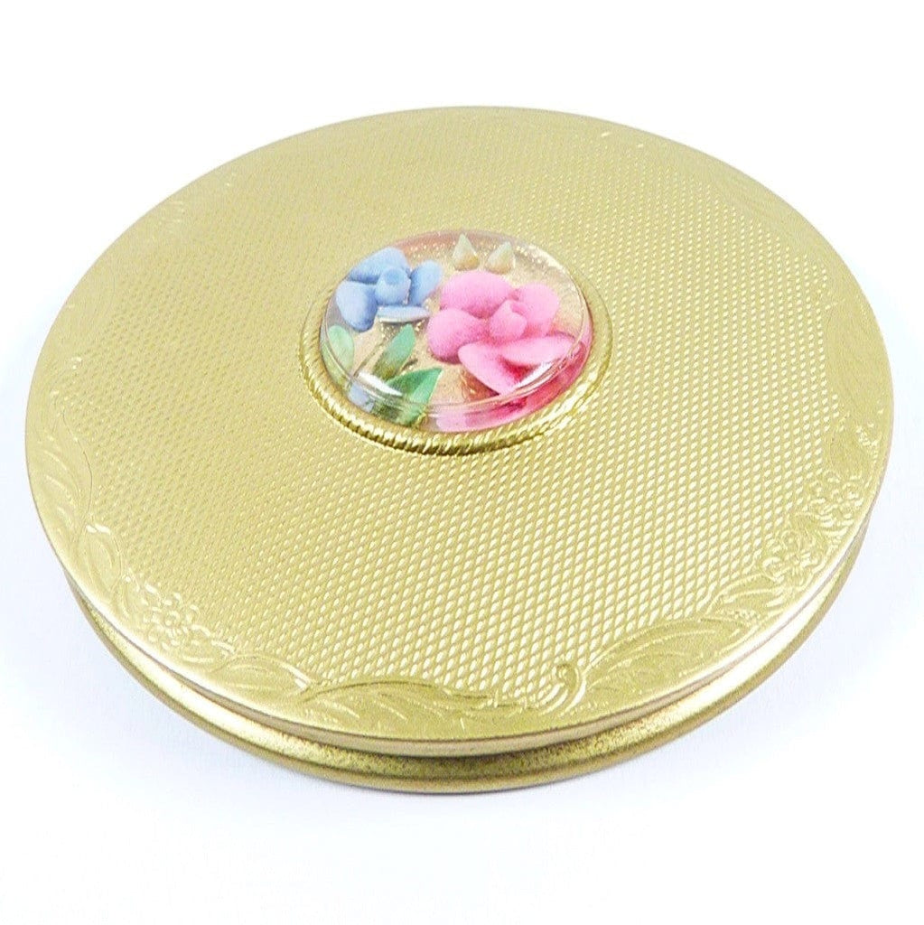 Vintage Lucite Flower Powder Compact