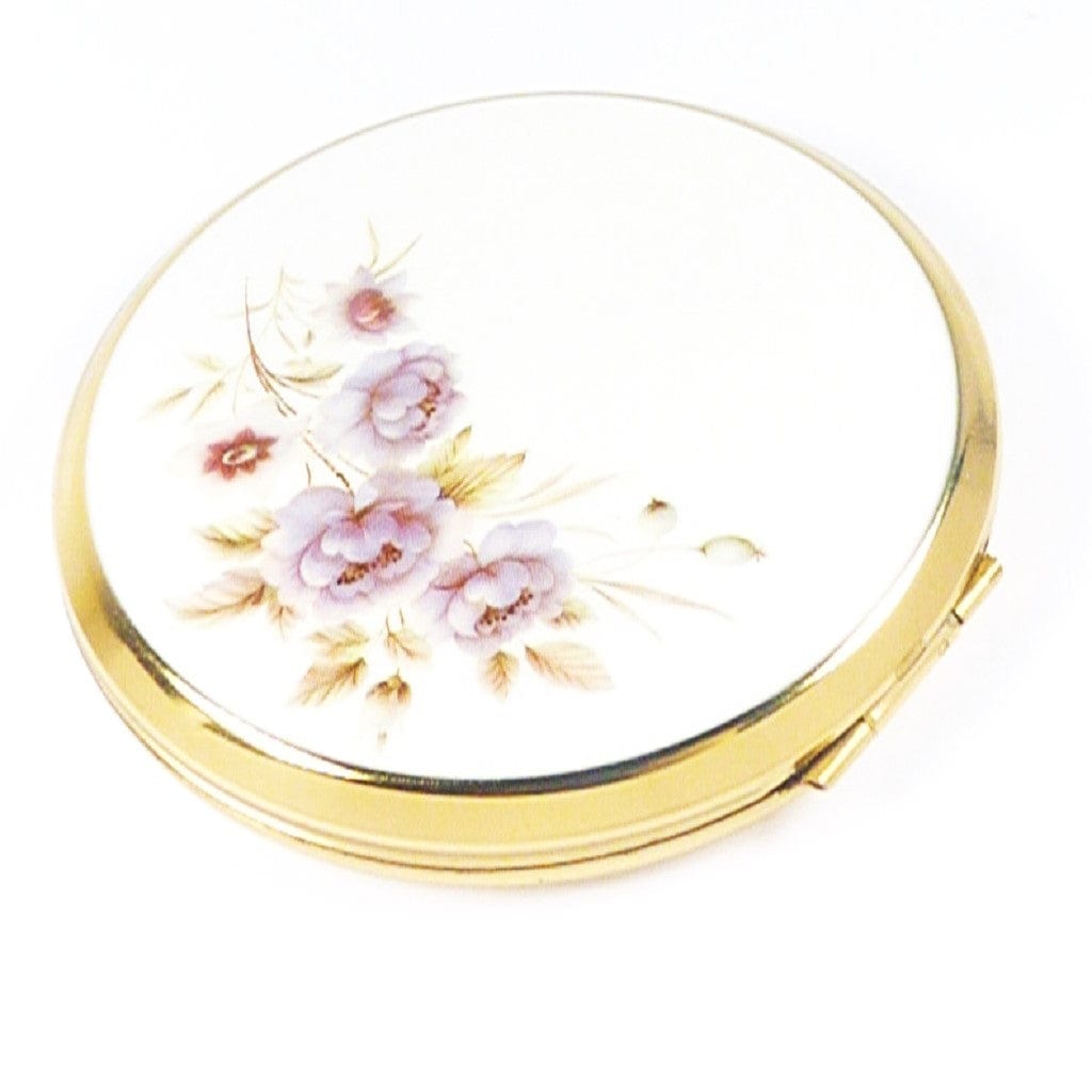 White And Purple Compact Mirror