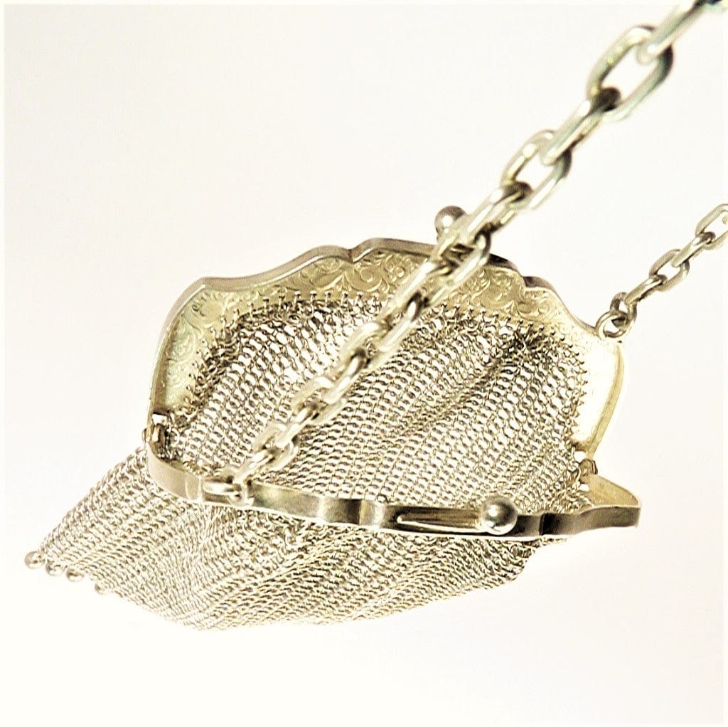 Sterling Silver Mesh Purse on Chain Necklace at 1stDibs | vintage silver  mesh purse, necklace purse, antique silver mesh purse