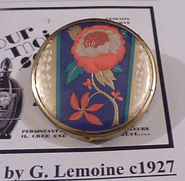 1927 French foil compact mirror