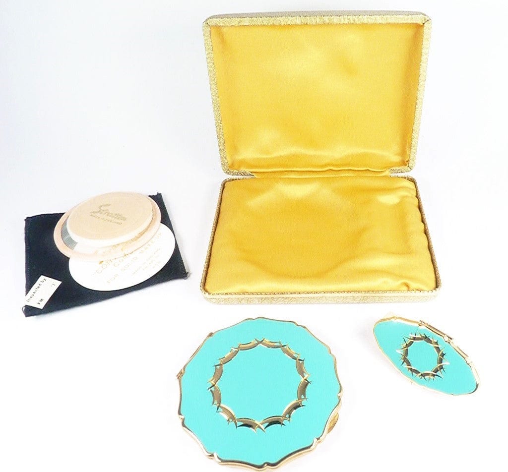 1970s Compact Case Blue And Gold