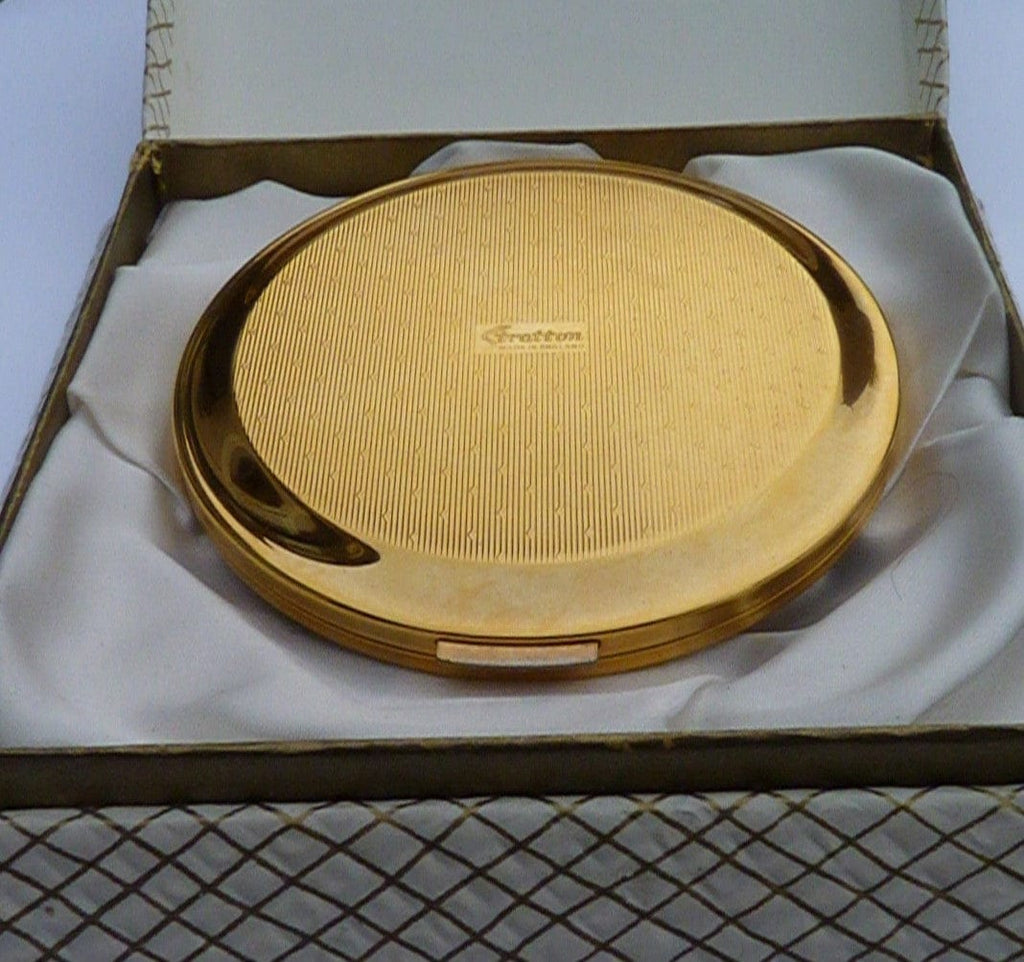 1970s Gold Plated Boxed Stratton Compact