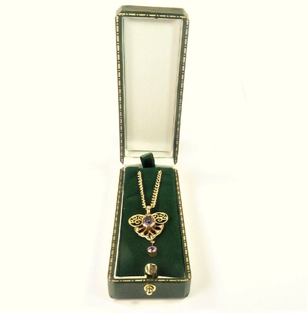 Antique 15 Carat Gold Amethyst Necklace