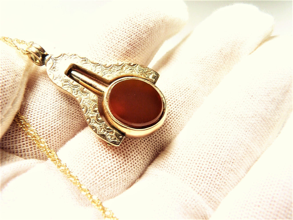 Antique Solid Gold Carnelian Fob