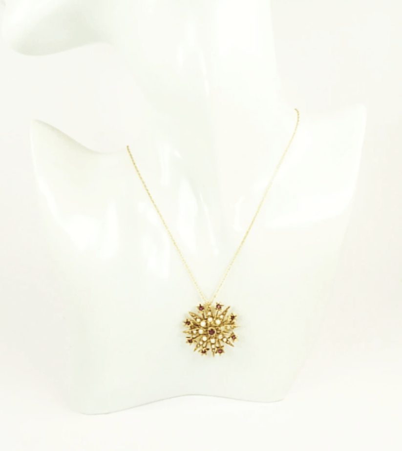 Antique Gold And Pearl Necklace