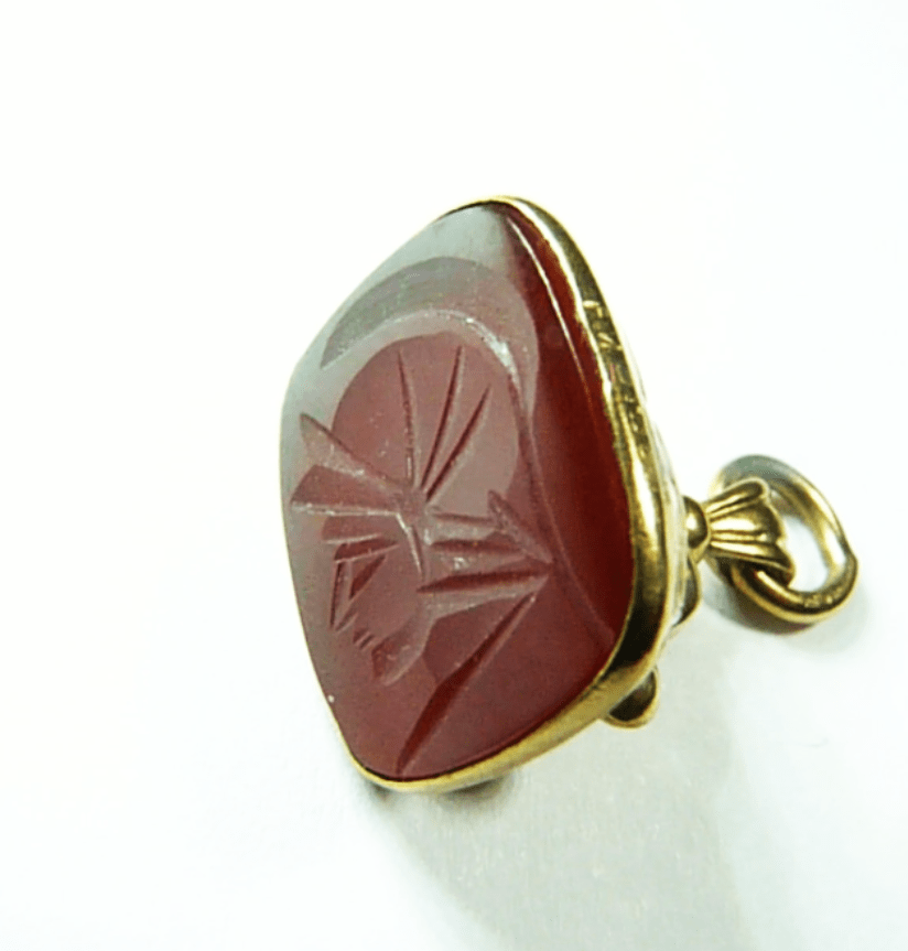 Antique Gold Fob With Chain