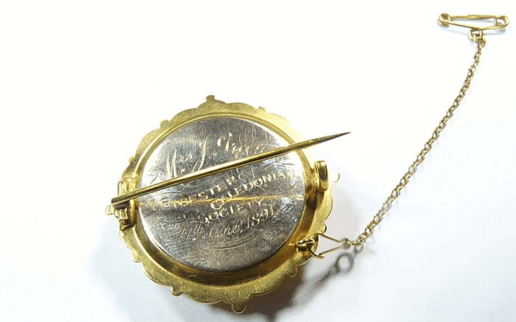 Antique Gold Pin With Original Clip