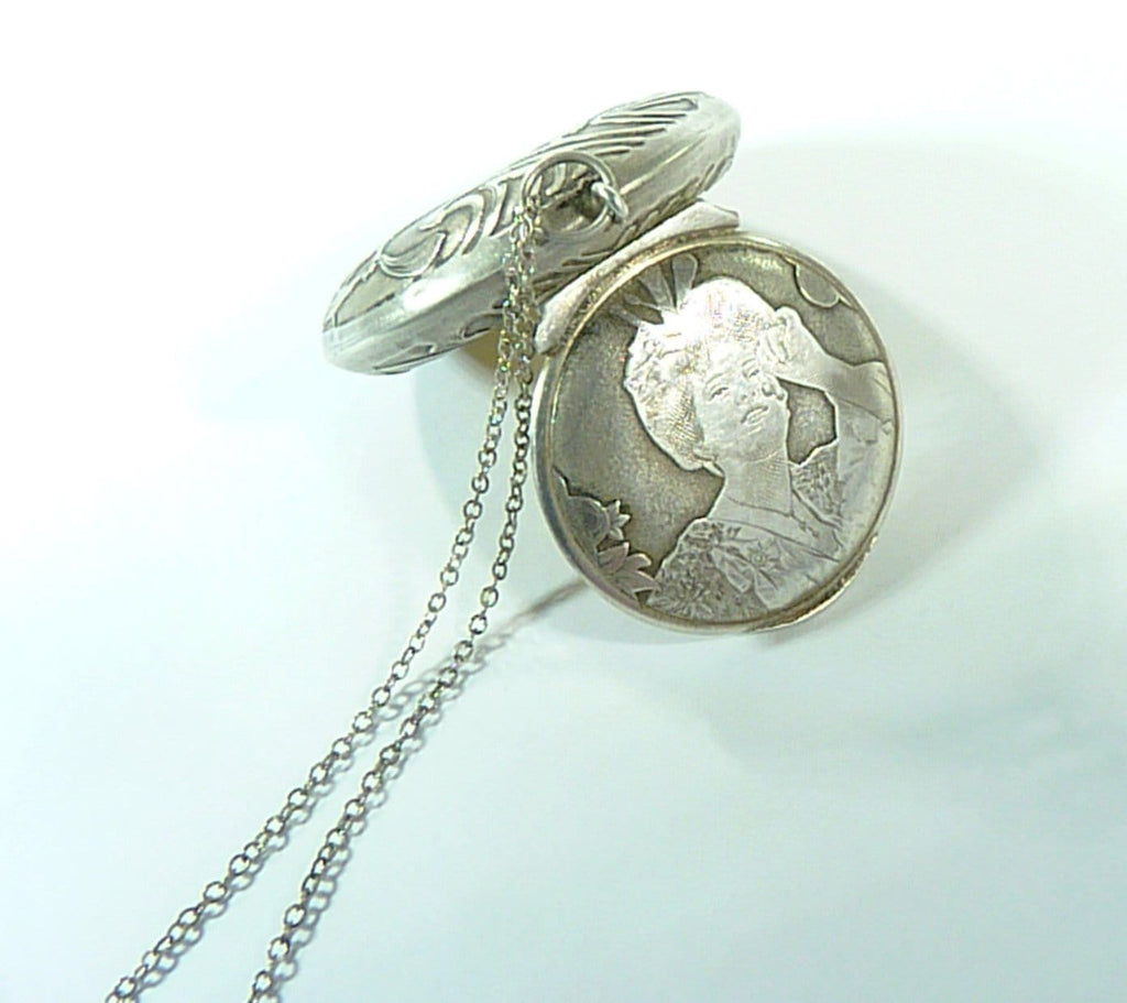 Antique Hallmarked Silver Pendant With Chain