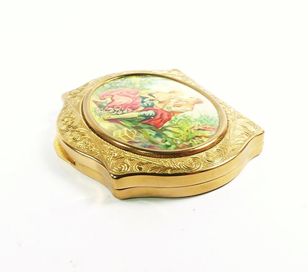 Antique Compact Mirror For Loose Face Powder