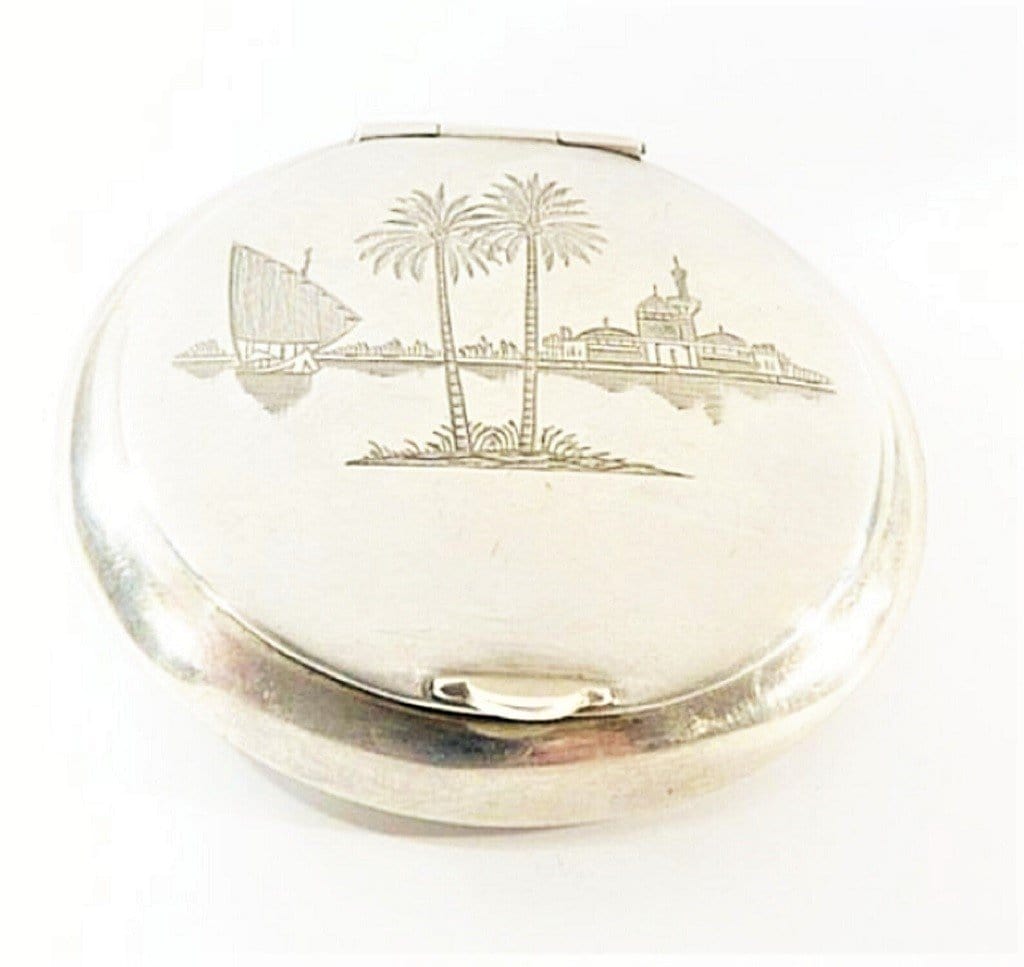 Arabian silver Vintage Compact Mirror