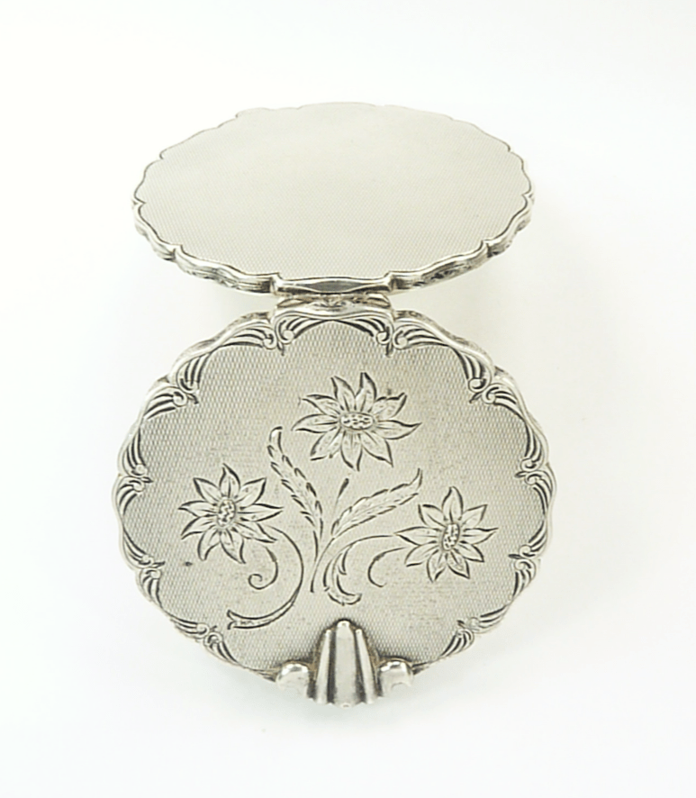 Austrian 1930s Silver Compact Mirror
