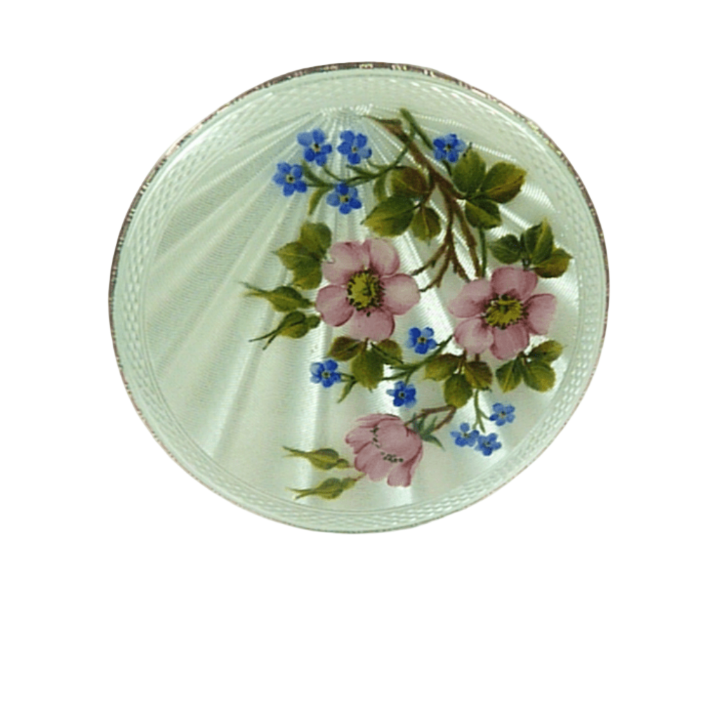 Beautiful Floral Enamel Compact Mirror