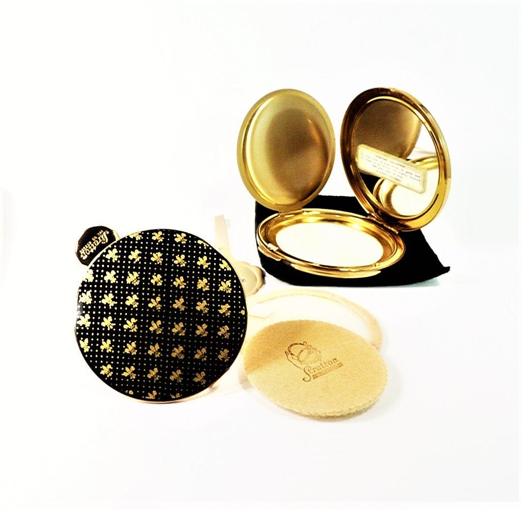 Black And Gold Stratton Lipstick Mirror With Matching Compact Mirror