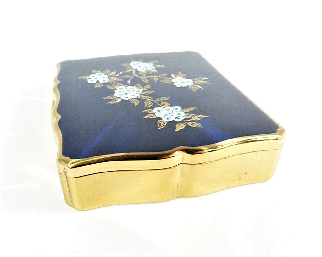Blue And Gold Dressing Table Powder Box