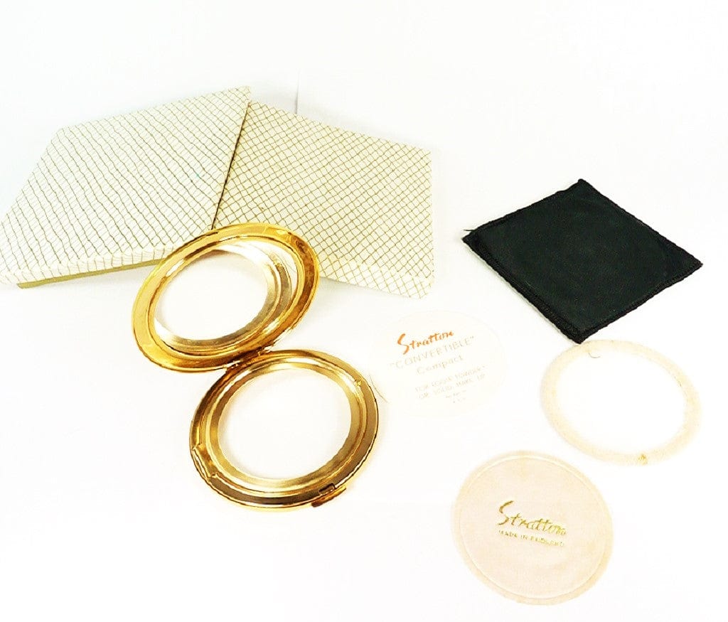 Boxed Gold Plated Stratton Makeup Compact