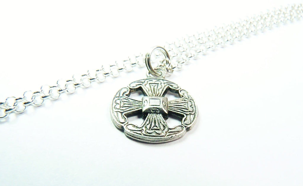 Celtic Cross Lucky Charm Pendant Necklace