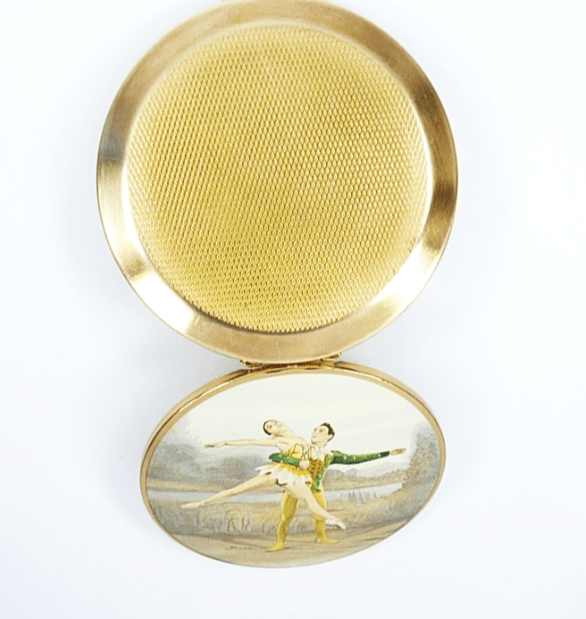 Compact Mirror Old With Ballet Scene