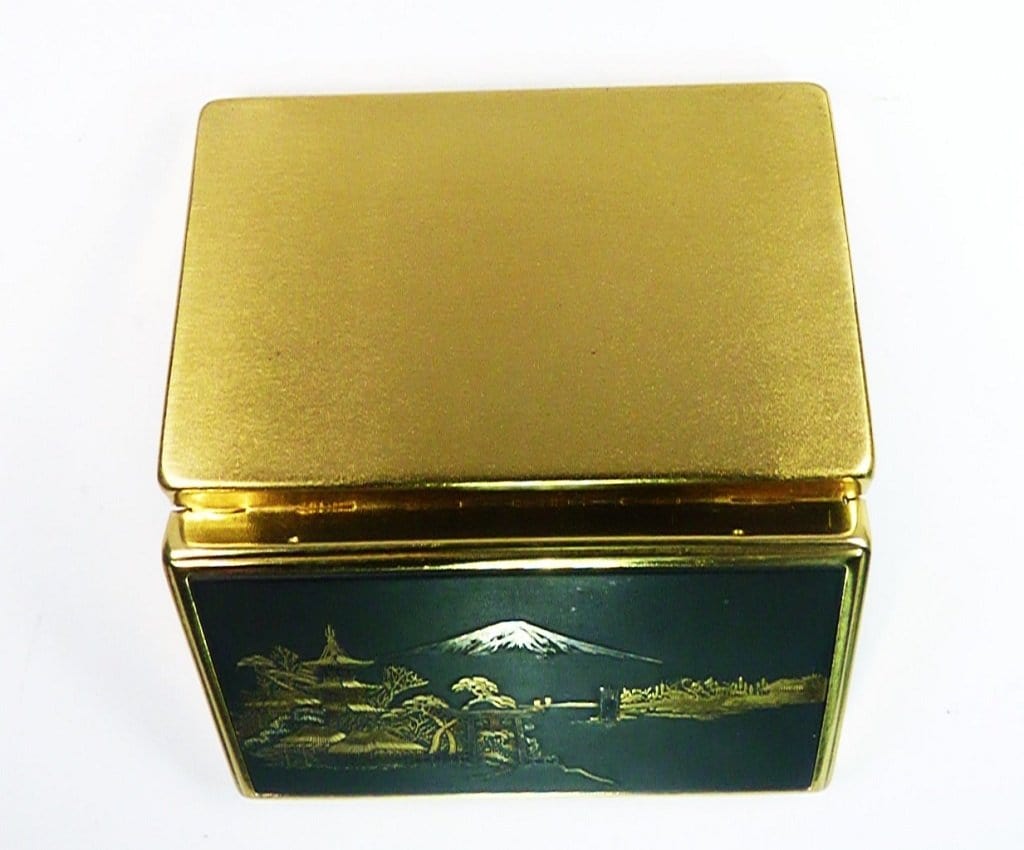 Musical Compact Mirror Unused Damascene / Chokin Musical Compact Mirror With 24 Karat Gold De ...