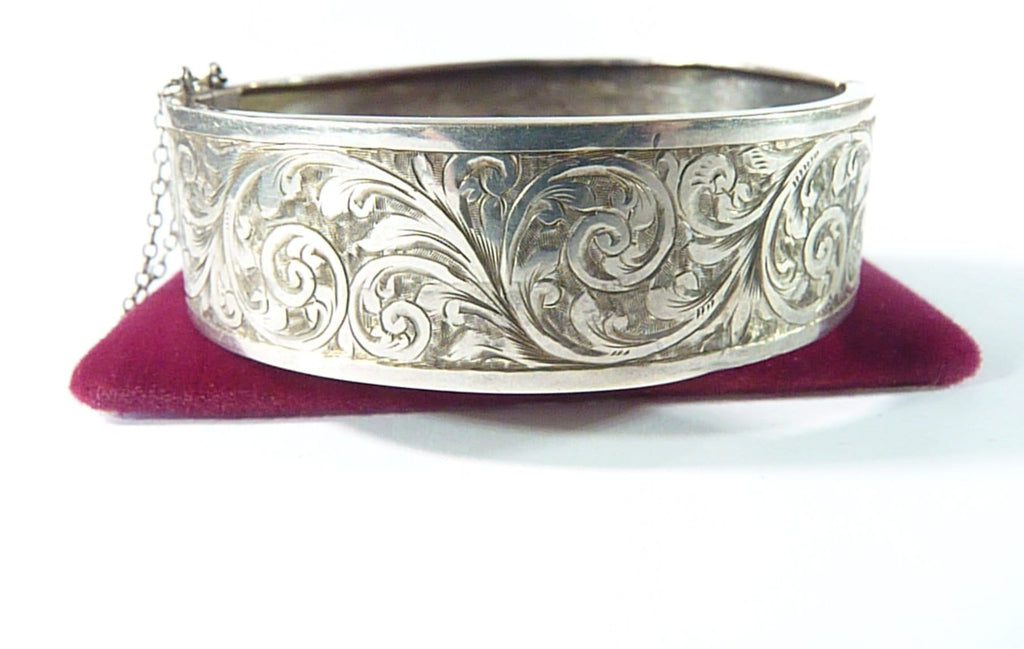 Fine Victorian Jewlery Sterling Silver Cuff Bangle