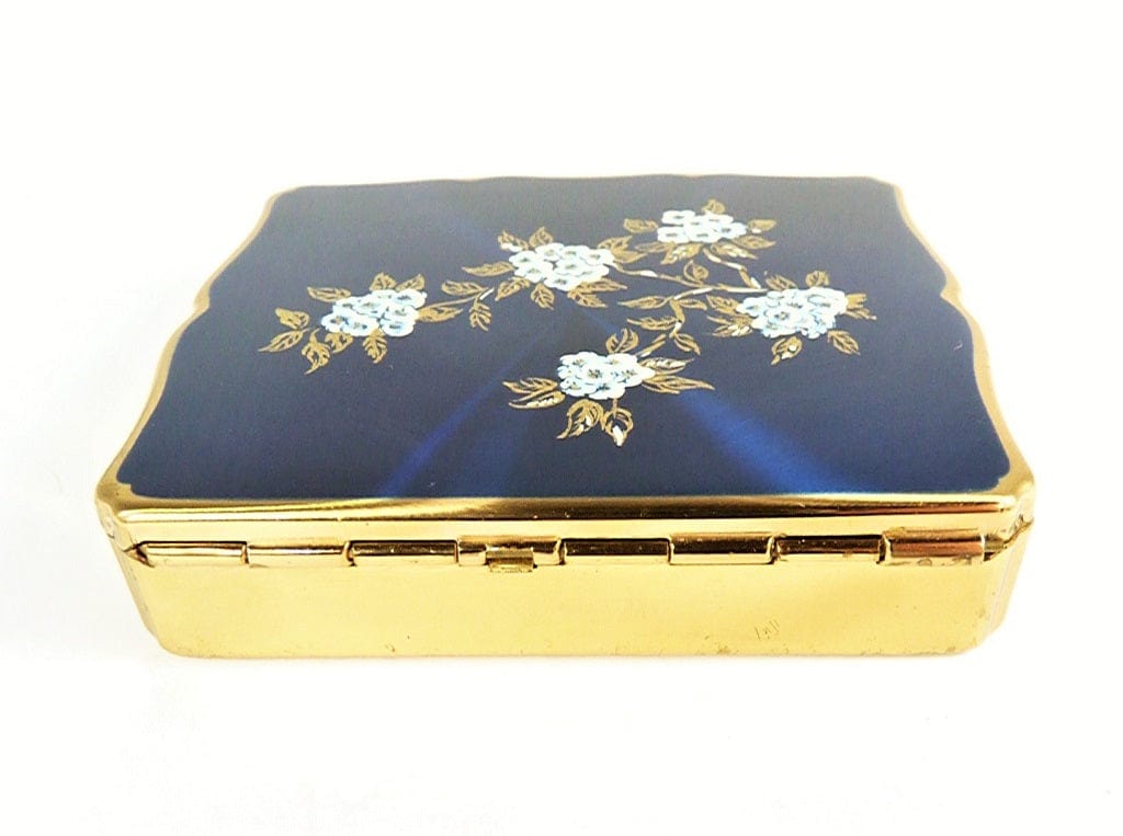 Floral Enamel Vintage Vanity Box