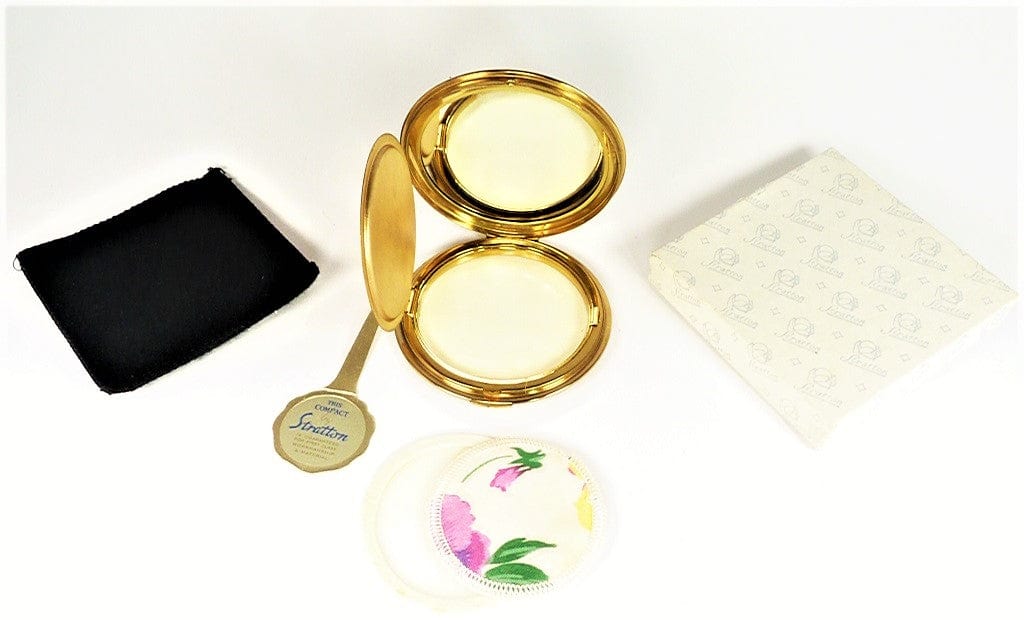 Gilded Brass Hand Painted Enamel Powder Compact