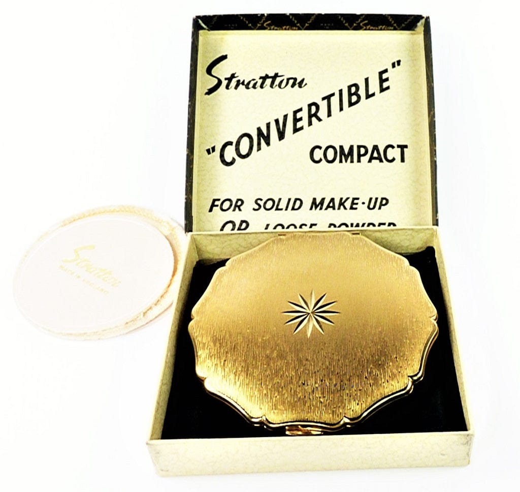 Gilt Finish Vintage Stratton Compact Mirror