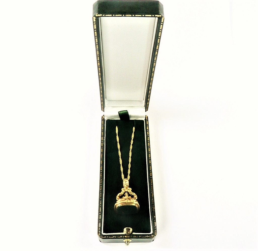 Solid Gold Antique Fob In Case