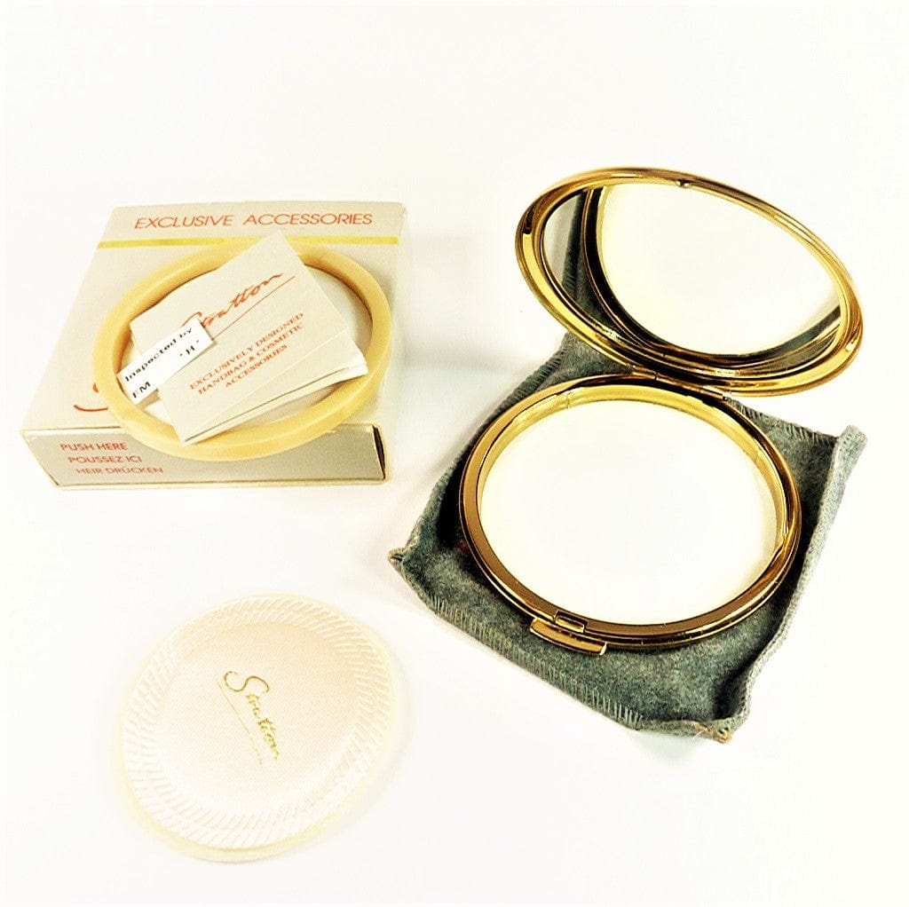 Golden Vintage Brass Mirror Compact