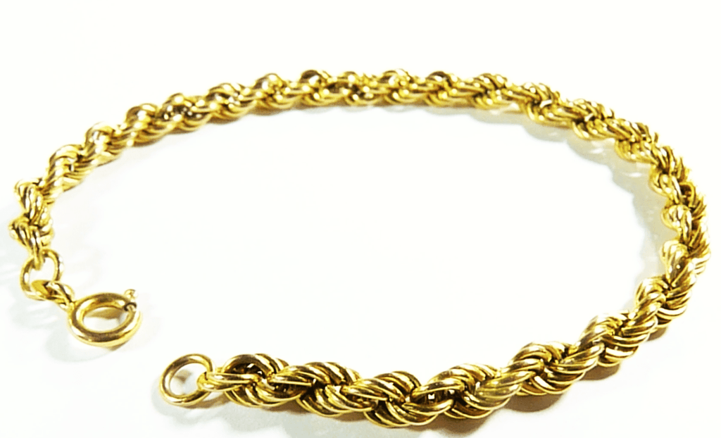 yellow gold twisted rope bracelet vintage
