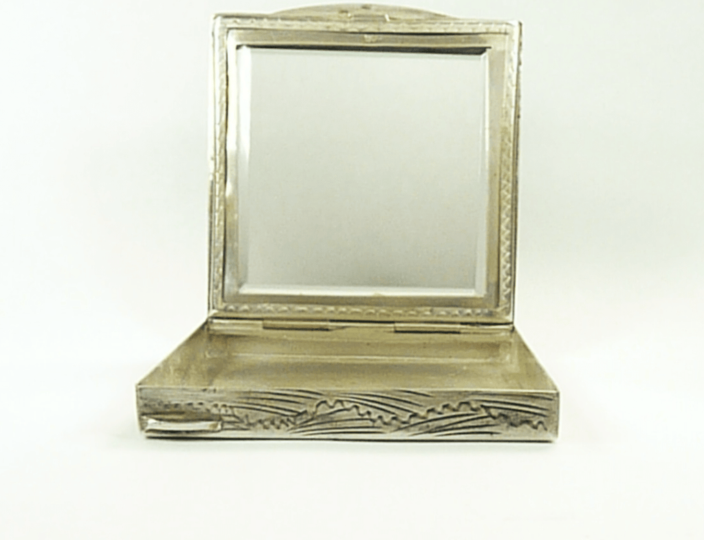 Hallmarked Silver Compact Case With Mirror