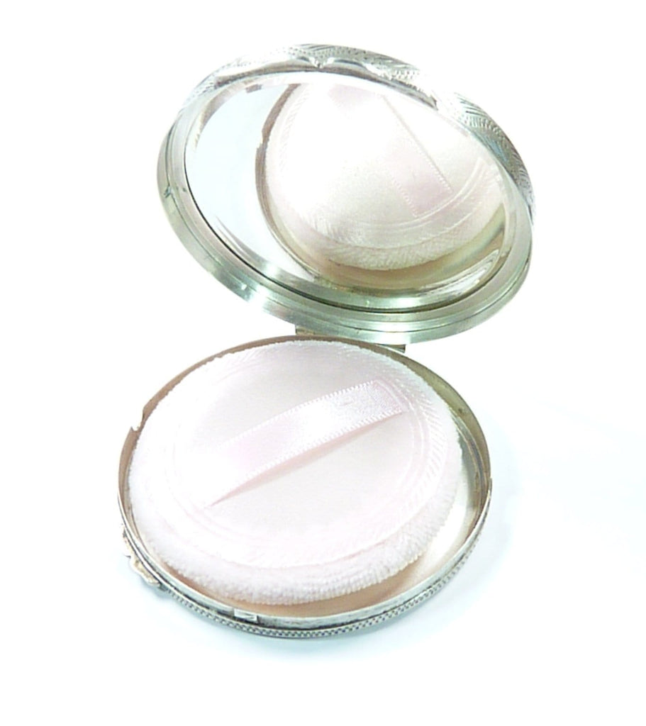 Hallmarked Silver Compact Mirror For Max Factor Creme Puff