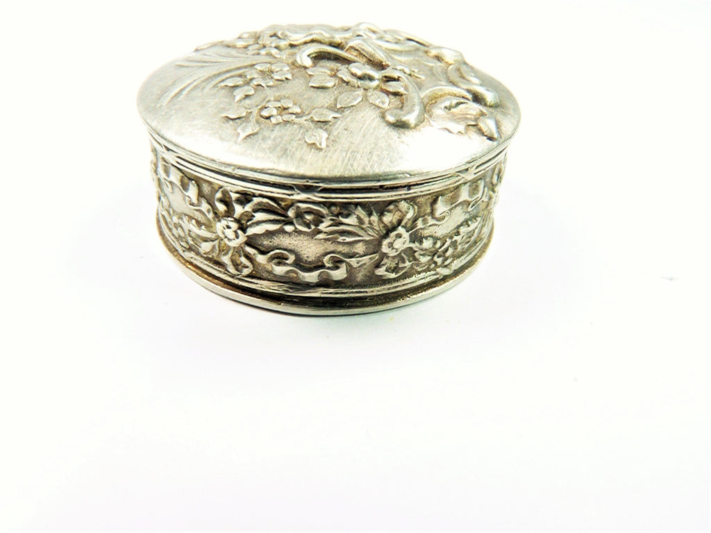 Hallmarked Silver French Repoussage Powder Bowl