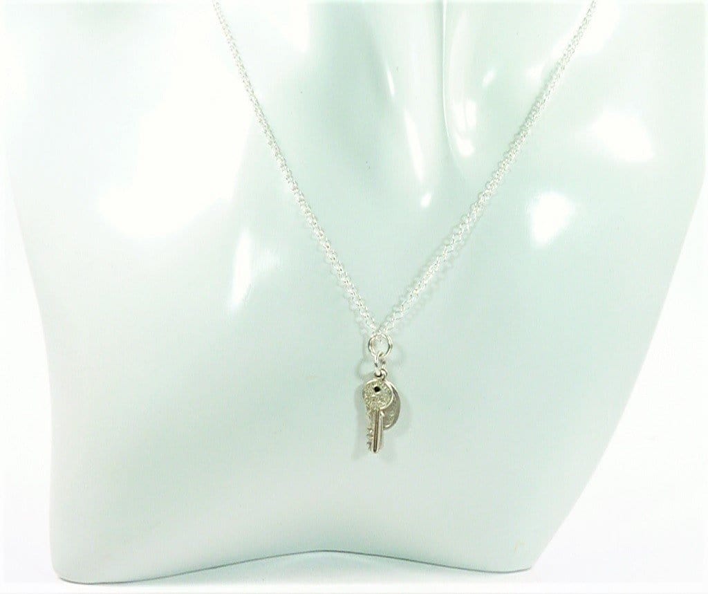 Hallmarked Silver Key Fob Lucky Charm Necklace
