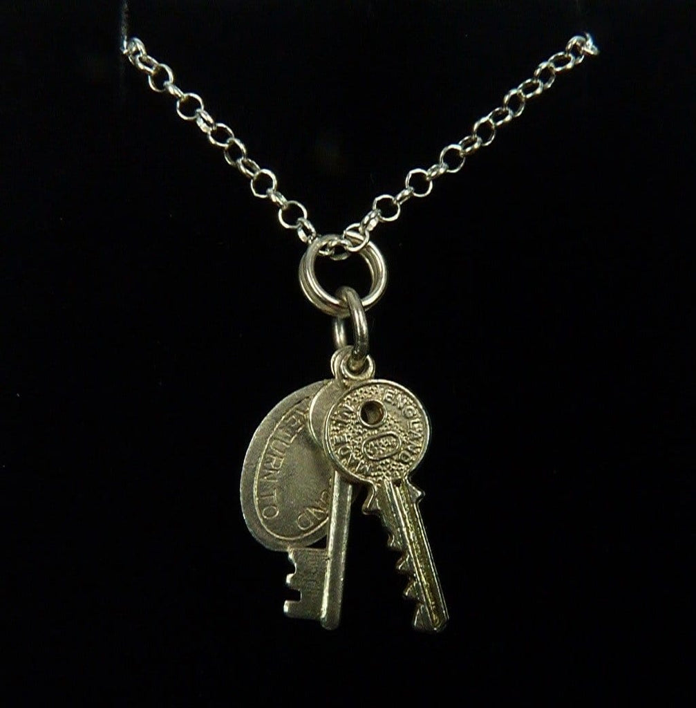 Hallmarked Silver Key Fob Necklace