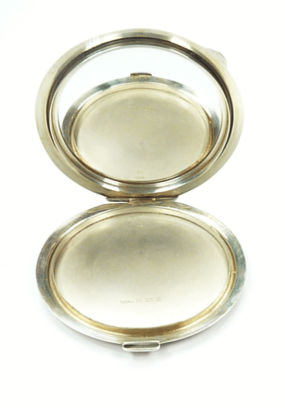 Henry Clifford Davis Silver Compact Mirror