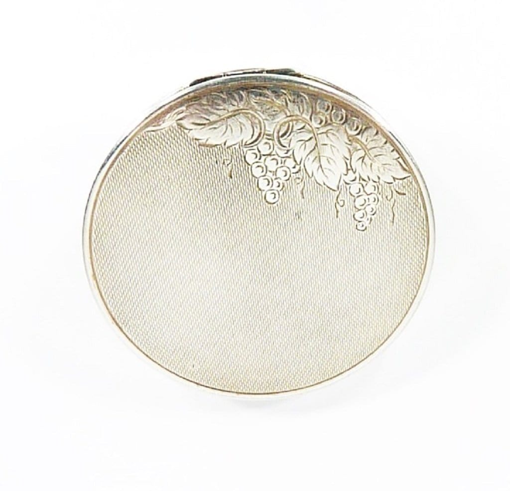 Silver Grey Faux Metallic Foil Monogram Compact Mirror