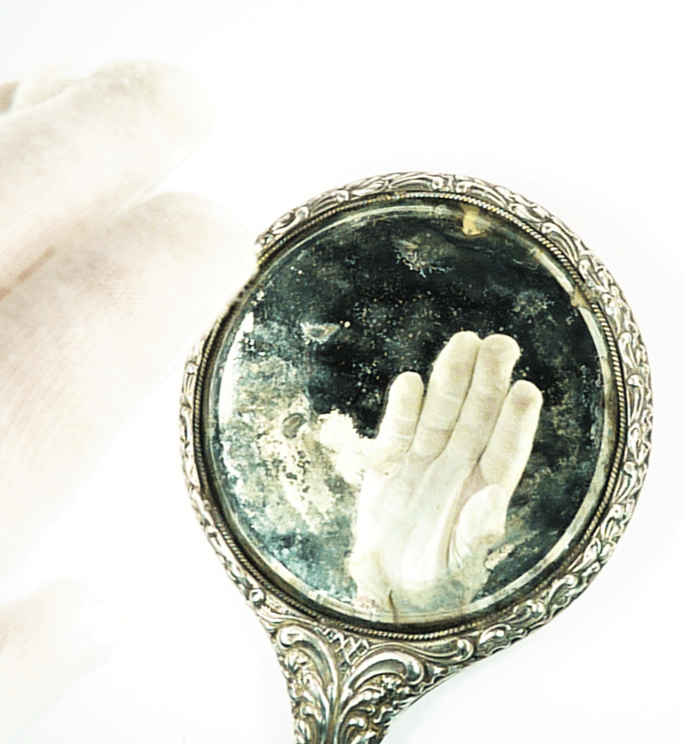 Large Solid Silver Edwardian Dressing Table Hand Mirror
