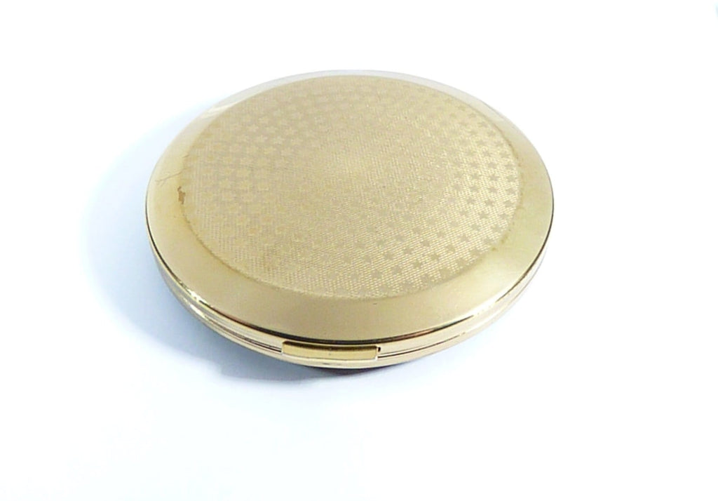 Large Black And Gold 1960s Powder Compact