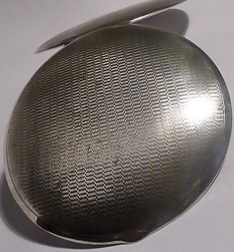 Large Solid Silver Flapjack Powder Compact