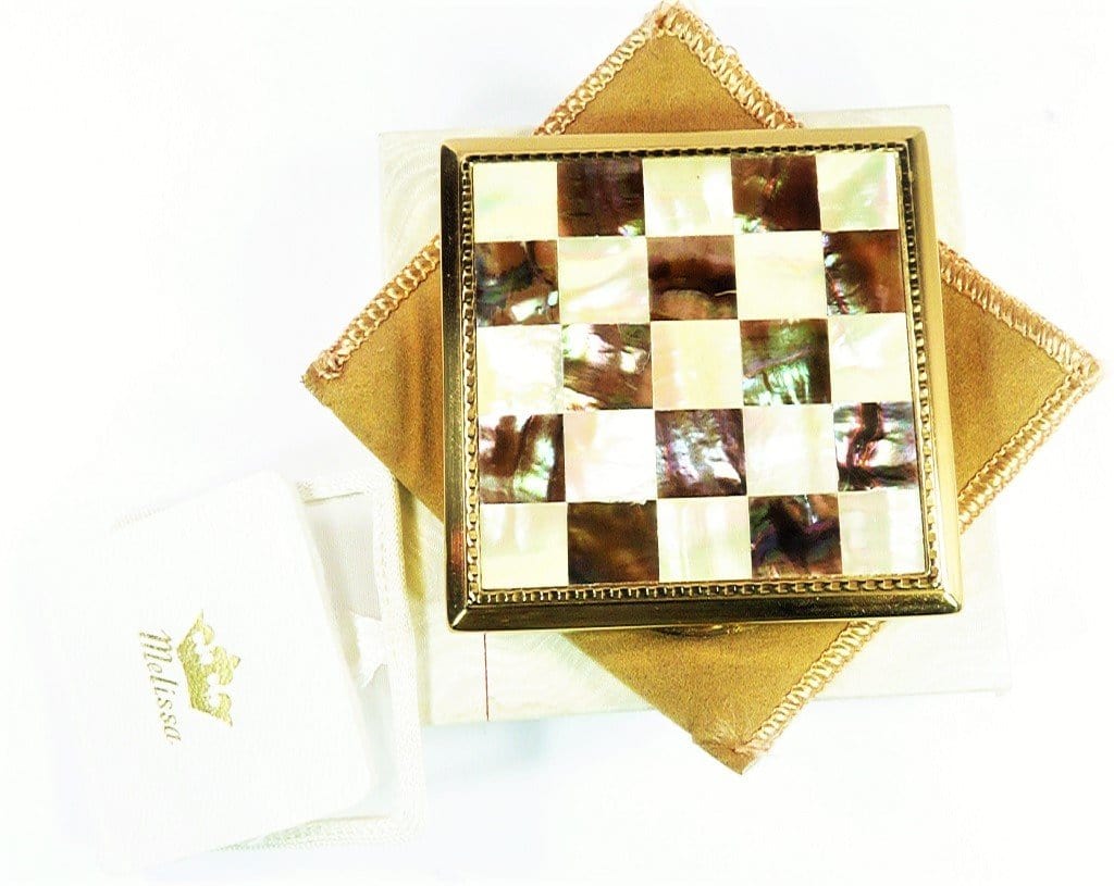 Melissa Mother Of Pearl Abalone Squares Compact Mirror