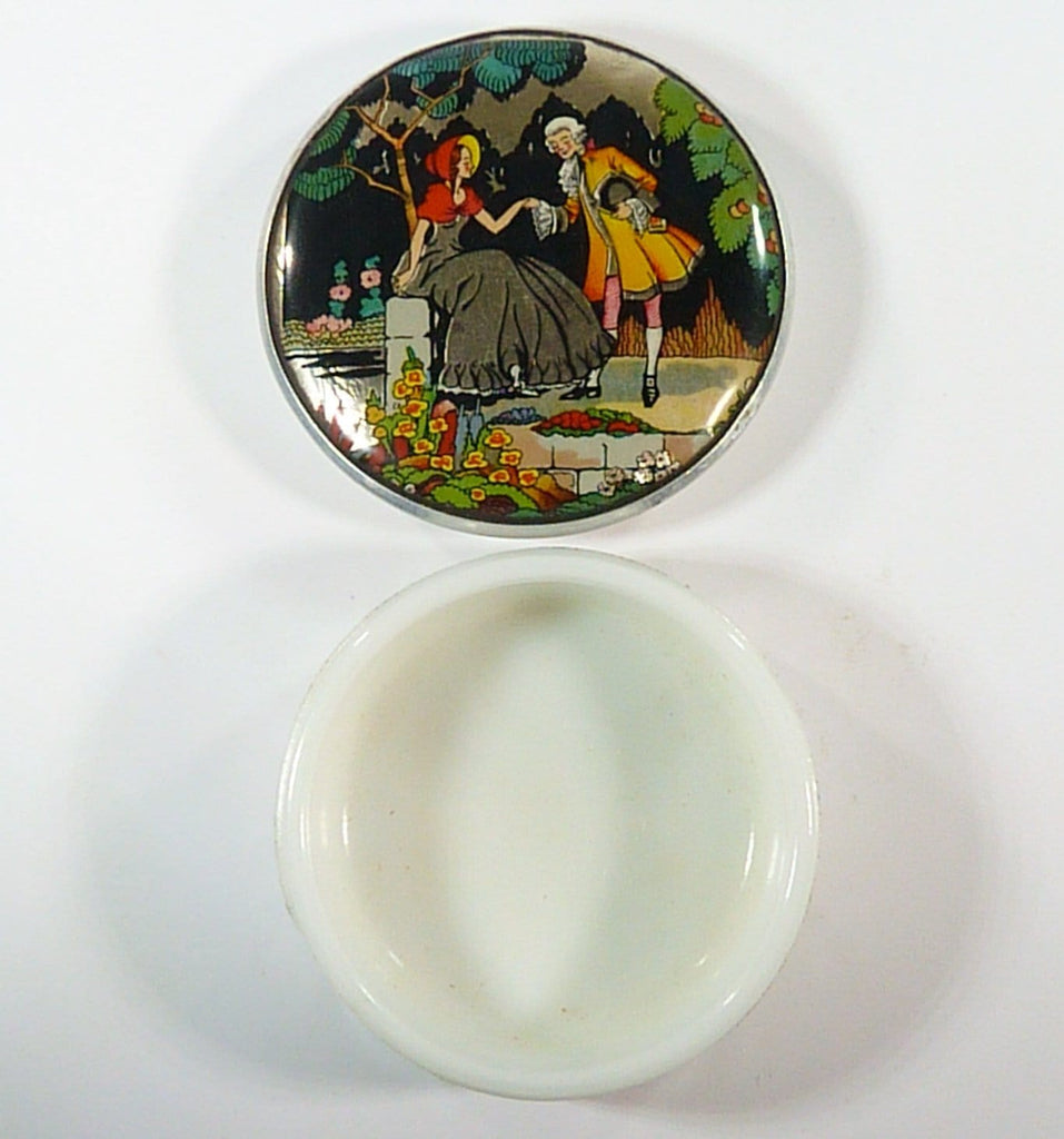 Milk Glass Powder Jar 1930s